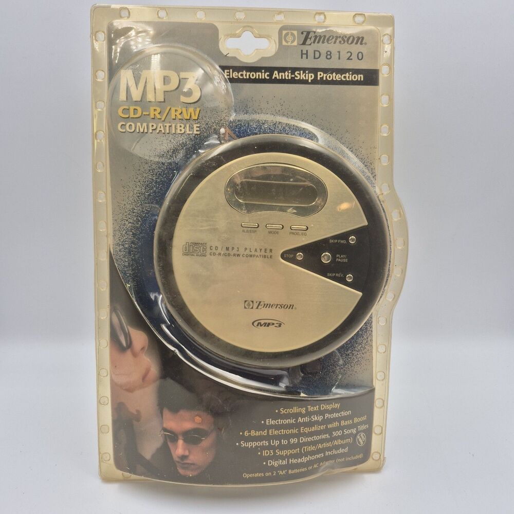 NEW Emerson HD8120 Portable CD Compact Disc Player CD-R/RW Anti skip Headphones